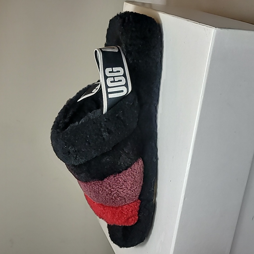 Ugg Fluff Yeah Black Slides Multi Colored Size 9 - image 5